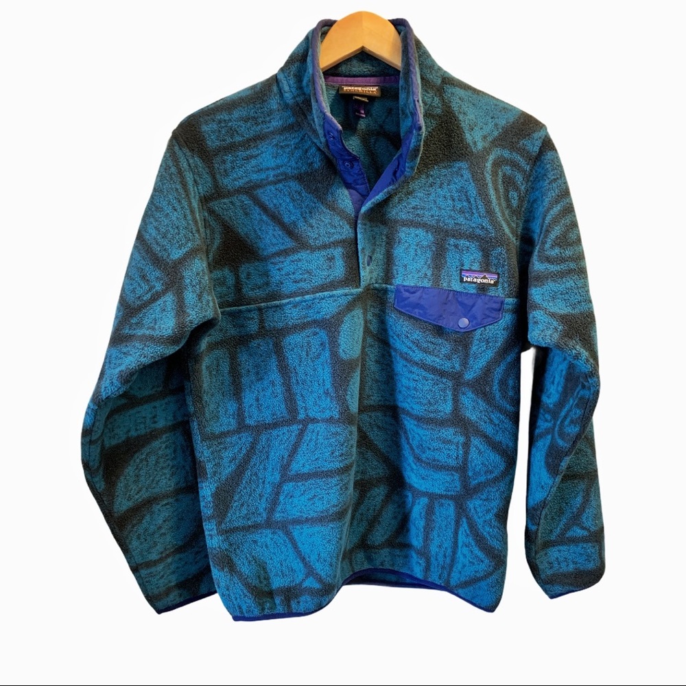 Y2K Patagonia Snap T pull over Synchilla Aztec - Picture 2 of 8